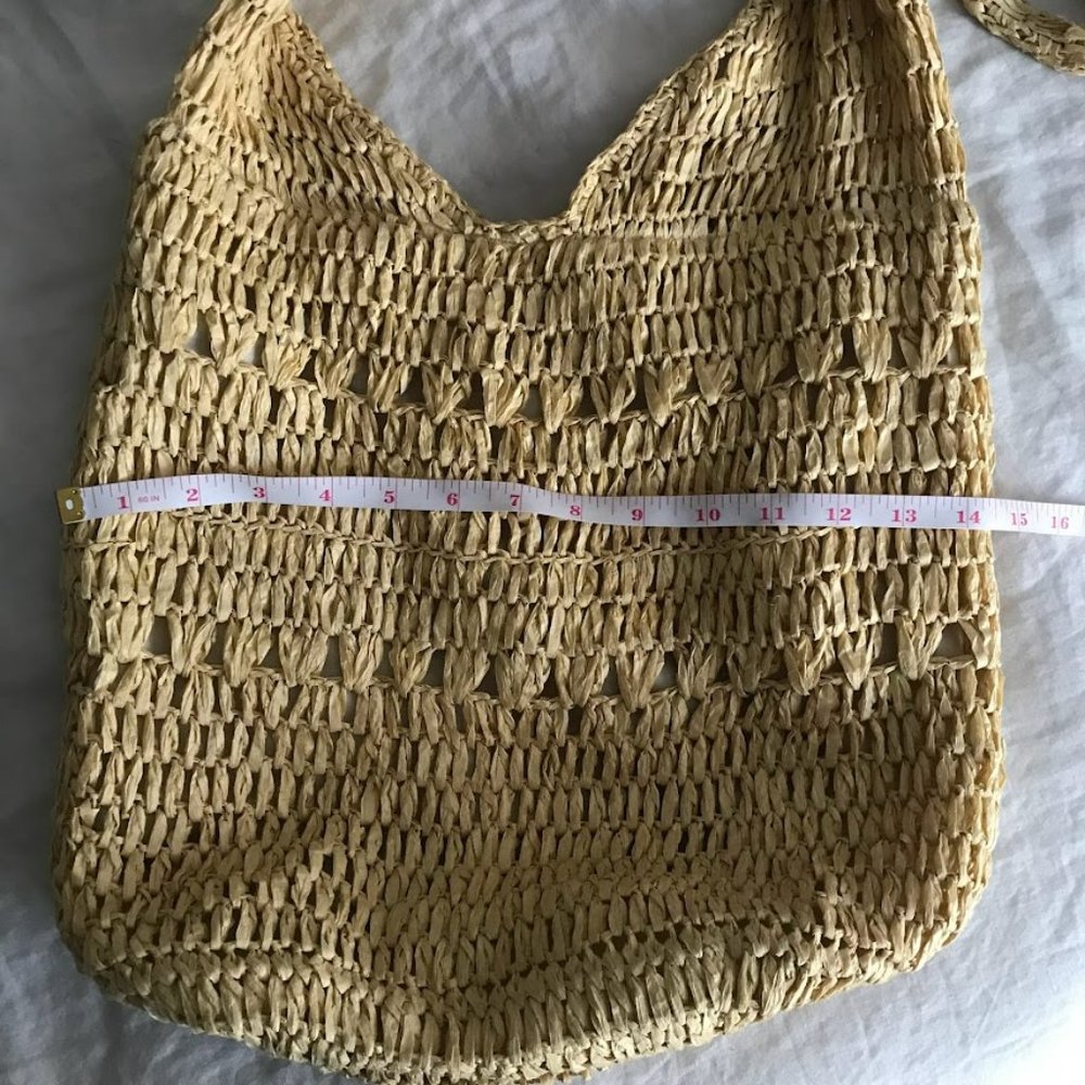 Urban Outfitters Oversized Soft Sack Straw Paper Beachy Purse - Picture 4 of 7